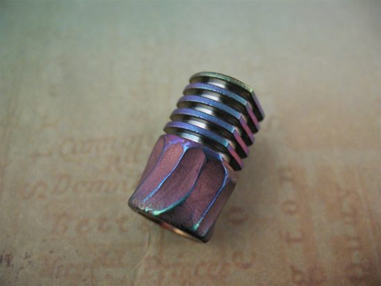 Ti_Gear_Design - Lg Titanium Bead - Dual Texture w/Fins