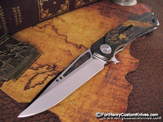 Dew Hara - Mina Engraved Dragon Flipper - Titanium & Copper - 1 of 1