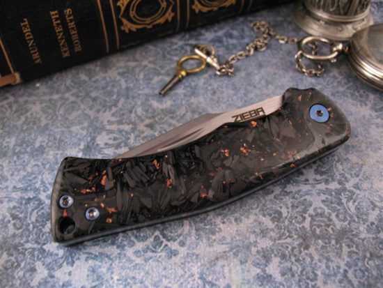 Michael Zieba - NEW - Custom Heritage Slipjoint - Copper & Carbon - Image 2