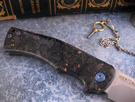 Michael Zieba - NEW - Custom Heritage Slipjoint - Copper & Carbon - Image 6