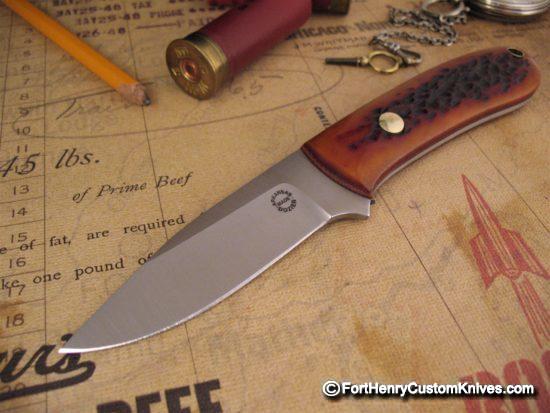 Bob Dozier - Rare Small Trapper - Amber Jigged Bone
