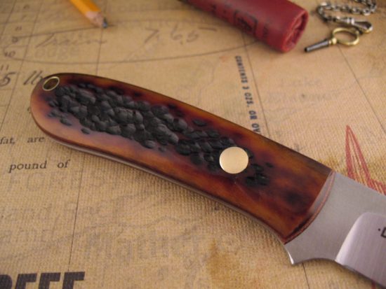 Bob Dozier - Rare Small Trapper - Amber Jigged Bone - Image 6