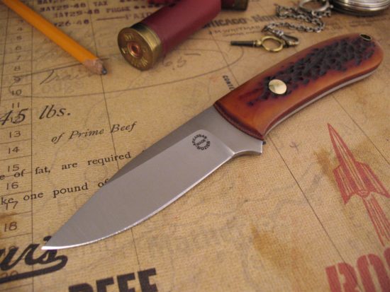 Bob Dozier - Rare Small Trapper - Amber Jigged Bone