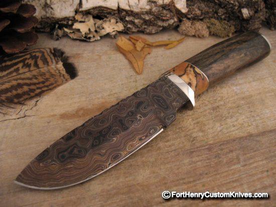 Herb Derr - Wooly Mammoth Drop Point - Hand Forged Damascus