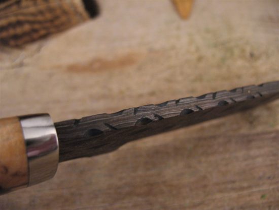 Herb Derr - Wooly Mammoth Drop Point - Hand Forged Damascus - Image 5