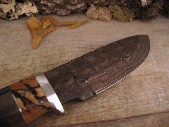 Herb Derr - Wooly Mammoth Drop Point - Hand Forged Damascus - Image 3