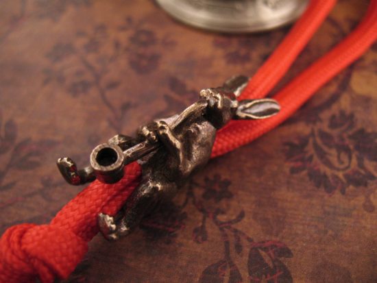 Michael Zieba - Rabbit Smoking Pipe - Bronze Bead - Image 3