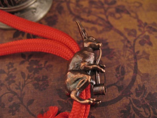 Michael Zieba - Rabbit Smoking Pipe - Copper Bead