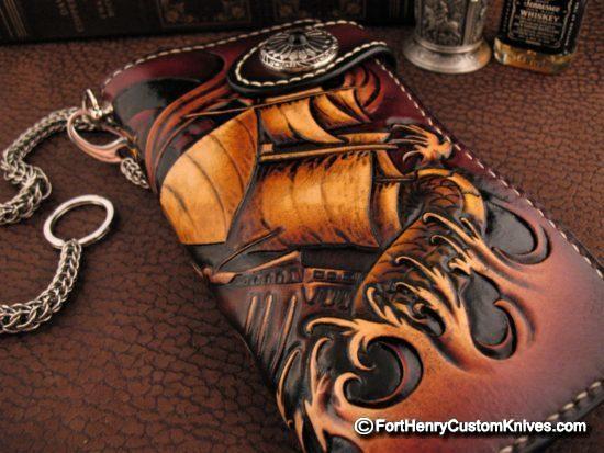 Vardi - Large Custom Leather Wallet w/Chain