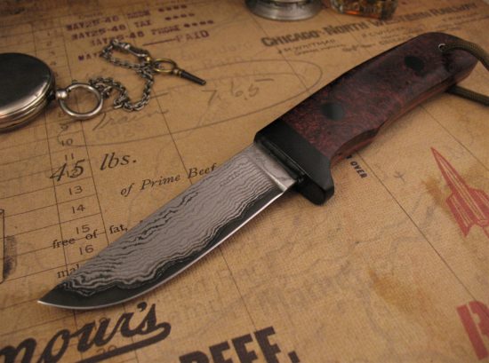 Hiroaki Ohta - Rare Woods Belt Knife - VG10 Damascus