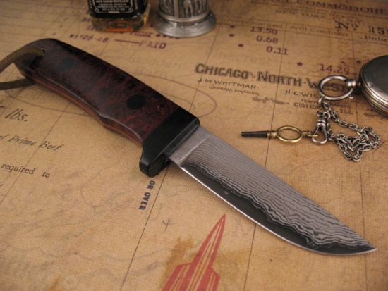 Hiroaki Ohta - Rare Woods Belt Knife - VG10 Damascus - Image 6