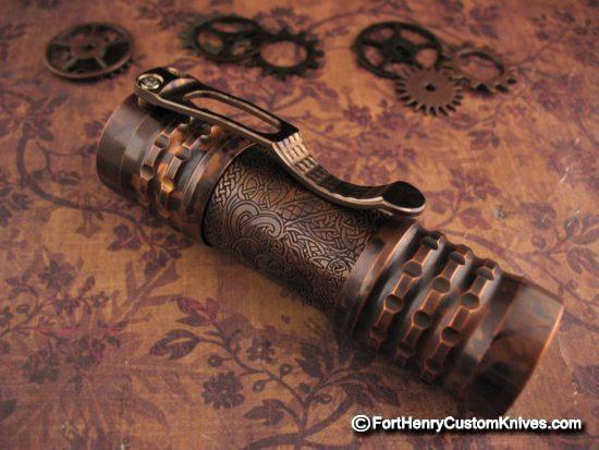 Ti2Design / Mike Bond - Custom Copper Pele Light  - Prototype "Viking" Etch