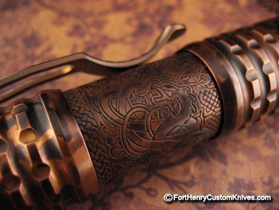 Ti2Design / Mike Bond - Custom Copper Pele Light  - Prototype "Viking" Etch - Image 3