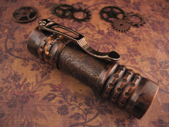 Ti2Design / Mike Bond - Custom Copper Pele Light - Prototype "Viking" Etch