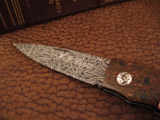 WD Pease - Fresh Water Pearl Lockback - Eggerling Damascus - Image 7