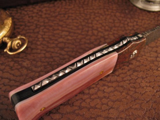 WD Pease - Fresh Water Pearl Lockback - Eggerling Damascus - Image 5