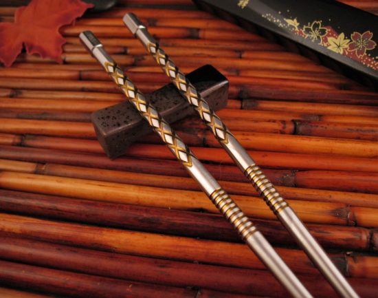 Steve Kelly - Ti Sushi Chopsticks - Custom Anodized Titanium - Image 3