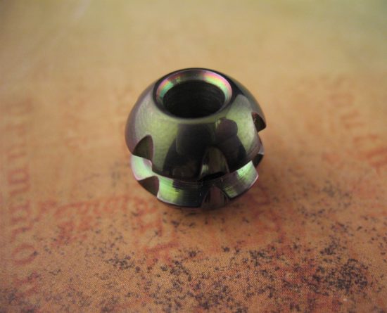 Ti_Gear_Design - Med Sculpted - Robot Head - Titanium Bead - Image 2