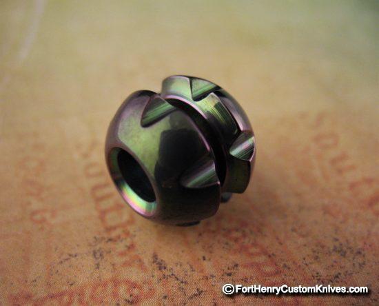 Ti_Gear_Design - Med Sculpted - Robot Head - Titanium Bead