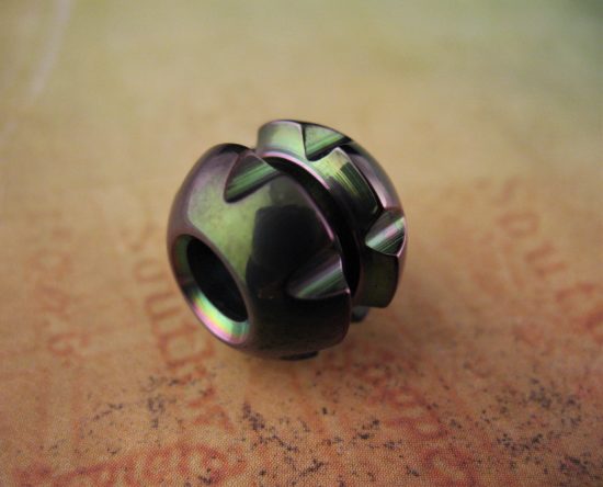 Ti_Gear_Design - Med Sculpted - Robot Head - Titanium Bead