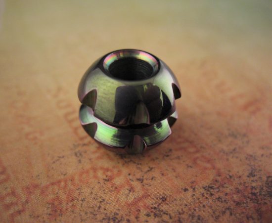 Ti_Gear_Design - Med Sculpted - Robot Head - Titanium Bead - Image 4
