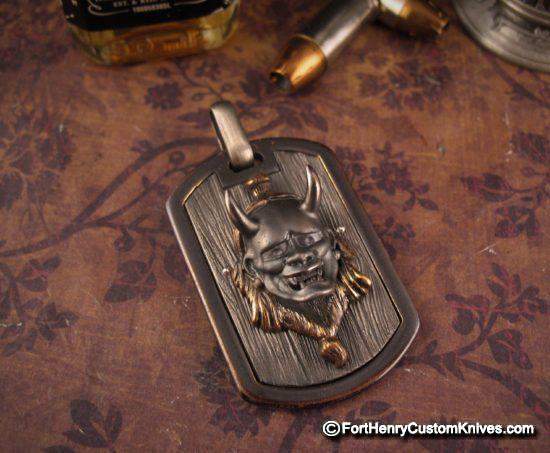 Beard & Bones - Tri Metal 3D Dog Tag - "Hannya"