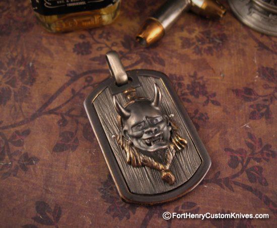 Beard & Bones - Tri Metal 3D Dog Tag - "Hannya"
