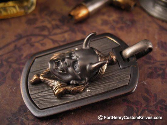 Beard & Bones - Tri Metal 3D Dog Tag - "Hannya" - Image 3