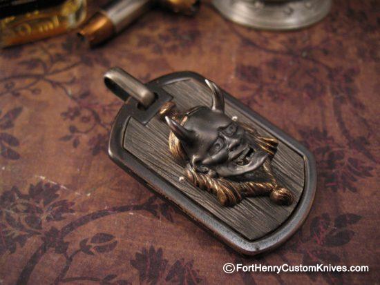 Beard & Bones - Tri Metal 3D Dog Tag - "Hannya" - Image 6