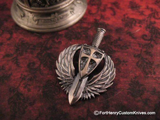 Steel Flame - Mini Sancte Michael Pendant - Sterling