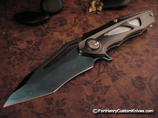 Dew Hara - Custom NOAH Tanto Flipper - Raindrop Damascus - 1 of 1
