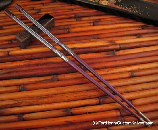 Steve Kelly - Ti Sushi Chopsticks - Custom Anodized Titanium