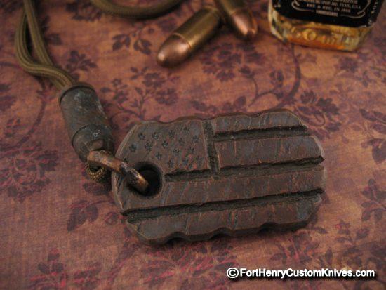 Miller Bros. Blades - Custom Copper Dog Tag w/Extra Bullet Bead