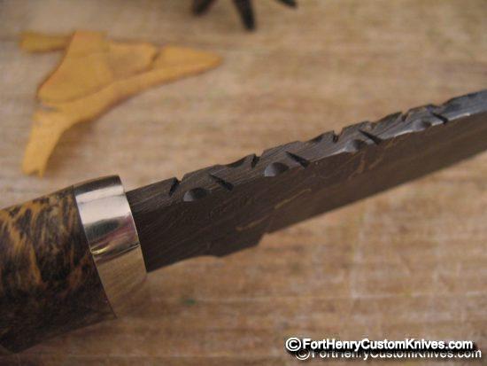 Herb Derr - NEW Twist Damascus Drop Point - Fossilized Sea Cow - Image 10