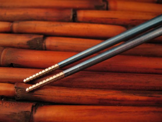 Steve Kelly - Ti Sushi Chopsticks - Custom Anodized Titanium - Image 3