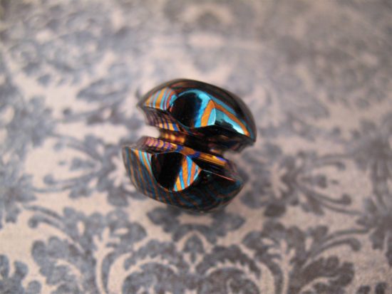 Ti_Gear_Design - Lg Timascus - Robot Head Bead