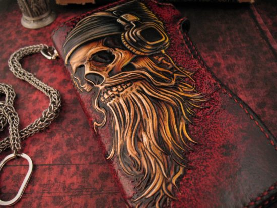 Vardi - Large Custom Leather Wallet w/Chain