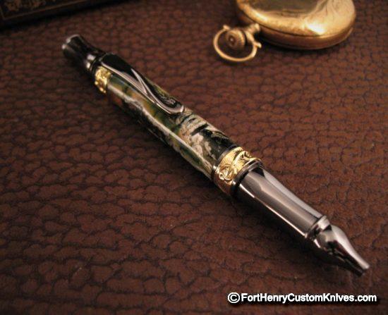 Courtney Turnage - Custom Mammoth Tooth Pen - Free Leather Sheath