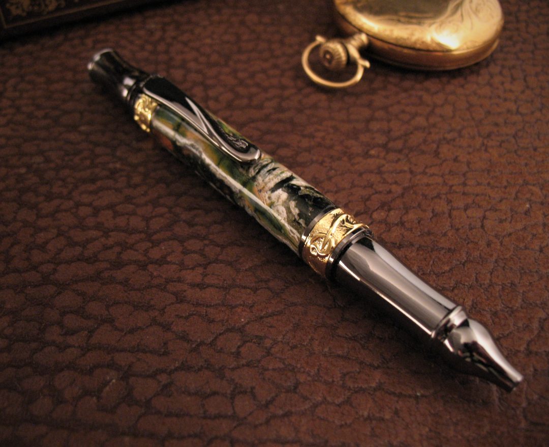 Courtney Turnage - Custom Mammoth Tooth Pen - Free Leather Sheath