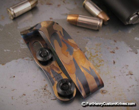 Mummert Knives - Titanium Clip - Slotted - NEW Finishes - Choice - Midnight Camo