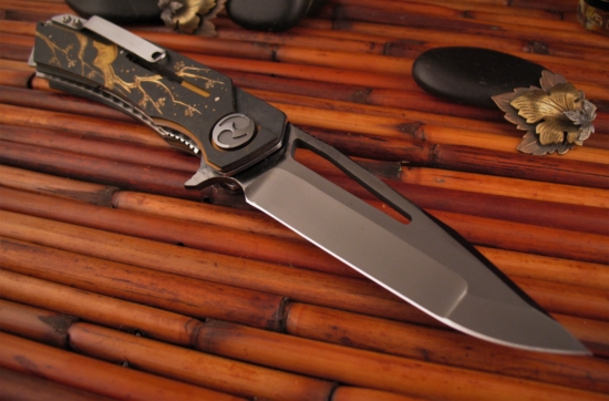 Dew Hara - Mina Engraved Samurai Flipper - Titanium & Copper - 1 of 1 - Image 7