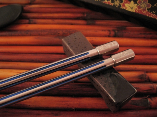 Steve Kelly - Ti Sushi Chopsticks - Two Piece - Custom Anodized Titanium - Image 4
