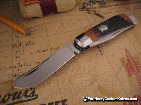 Jim Dunlap - Custom Saddlehorn Trapper - Amber Stag - Image 3