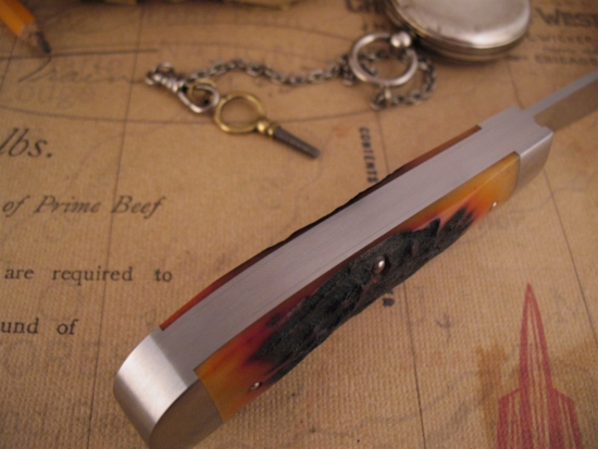 Jim Dunlap - Custom Saddlehorn Trapper - Amber Stag - Image 5