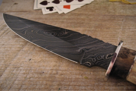 Herb Derr - Gamblers Vest Bowie - New Hand Forged Twist Damascus - Image 2