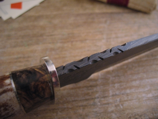 Herb Derr - Gamblers Vest Bowie - New Hand Forged Twist Damascus - Image 3