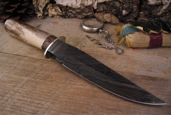 Herb Derr - Gamblers Vest Bowie - New Hand Forged Twist Damascus - Image 6