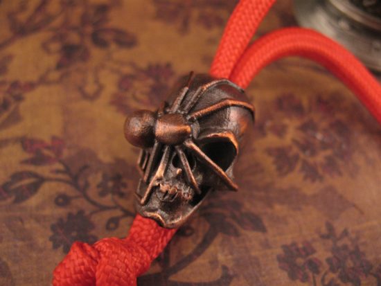 Michael Zieba - Limited Edition - Spider Skull Bead - Size/Metal Choices - Image 7