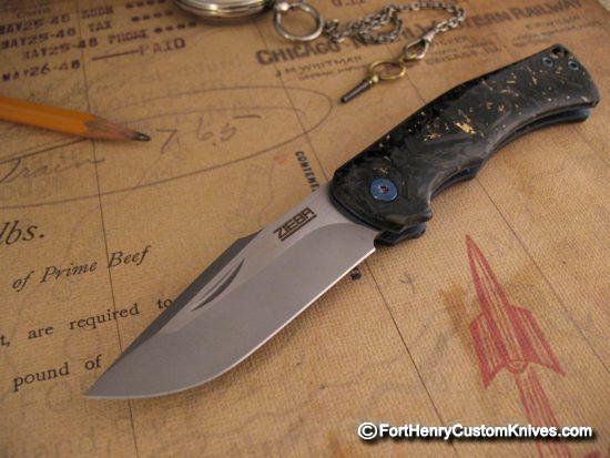 Michael Zieba - Custom Heritage Slipjoint - Three Handle Choices - Shred Carbon Fiber