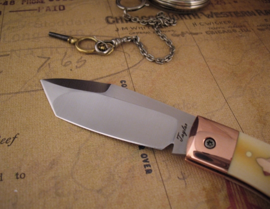 Chris Taylor - Nessmuk Tanto - Westinghouse Handle - Copper Shield - Image 3